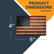 Magnet Me Up Weathered American Flag Vinyl Magnet Decal, 4x6 In, 2 PK, Red, White and Blue