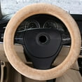 thumbnail image 3 of comerut Car Plush Steering Wheel Cover Soft Fuzzy Anti Slip Fall Winter Warm Solid Color Universal 38CM Auto Steering Wheel Protector Car Interior Accessories, 3 of 8