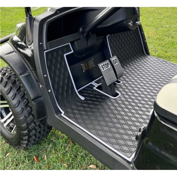 Xtreme Mats Golf Cart Mat, Full Coverage Golf Cart Floor Liner - Compatible with ICON (i20, i40) and Advanced EV (Gen1) - Grey Trim