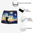 thumbnail image 3 of Picia Cat Under Starry Skies Pattern Men’s Boxer Briefs – Soft & Breathable Underwear, Stretchy & Comfortable Fit, Supportive Pouch Design, Moisture-Wicking-Medium, 3 of 5