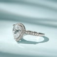 thumbnail image 5 of Bow Jewelry 14K White Gold Plated Teardrop Halo Ring - Excellent 1.87 Ct Pear Cut Moissanite Wedding Ring - Engagement Handmade Jewelry - Anniversary Ring - Custom Ring, 5 of 10