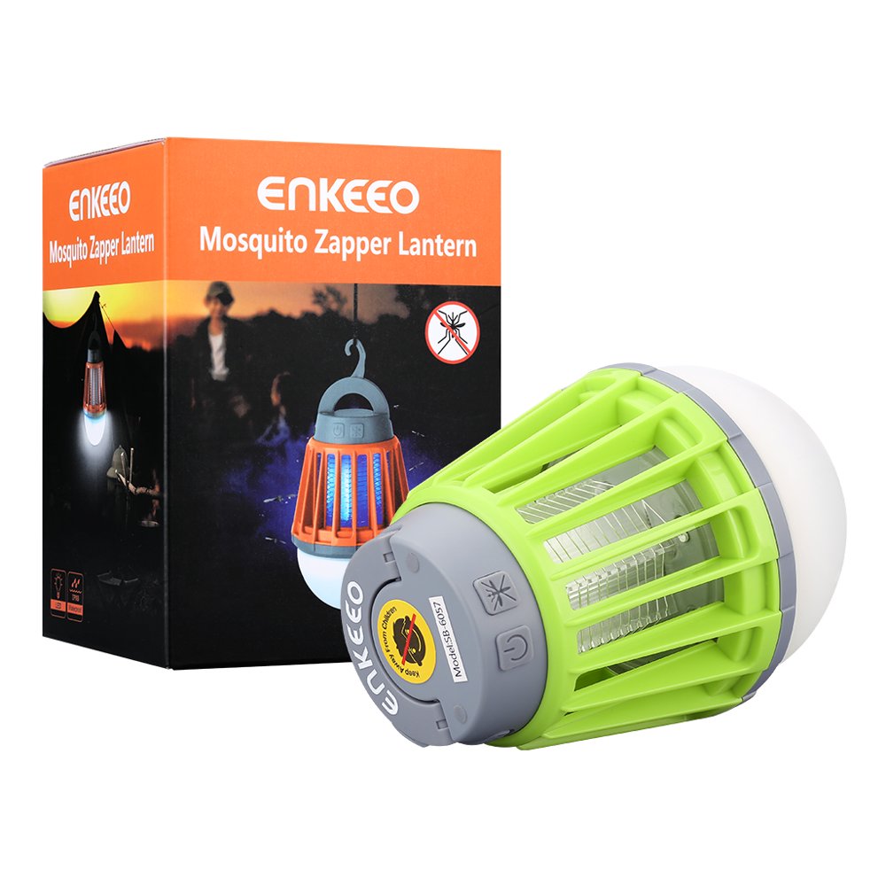 ENKEEO 2in1 Camping Lantern Bug Zapper Tent Light Portable IPX6
