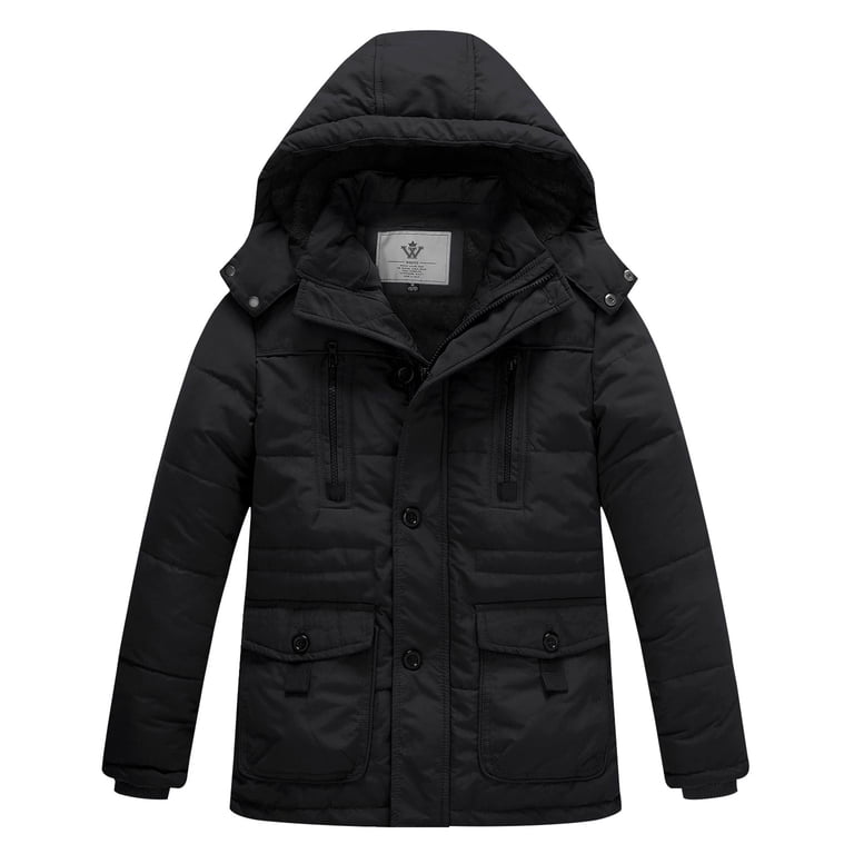 WenVen Boy's Puffer Jacket with Detachable Hood photo 1