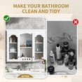 thumbnail image 4 of White Wall Mounted Cabinet with 2 Glass Doors – Over The Toilet Storage Cabinet, Retro Style Bathroom Wall Cabinet with Adjustable Shelf, 4 of 10