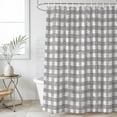 thumbnail image 4 of Grey Buffalo Plaid Bathroom Shower Curtains with 12 Hooks Polyester Waterproof Shower Curtain for Stalls and Bathtubs Farmhouse Checked Vintage Geometric Art Decorative Bathroom Curtain 54x78 Inches, 4 of 9