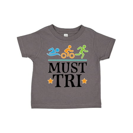 

Inktastic Triathlon Sports Gift Must Tri Gift Toddler Boy or Toddler Girl T-Shirt