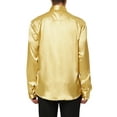 thumbnail image 3 of INSPIRE CHIC Men's Dress Satin V Neck Long Sleeves Button Down Party Shirts, 3 of 6