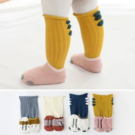 

Taluosi 2 Pairs Newborn Baby Autumn Winter Cotton Knee High Thicken Long Tube Warm Socks