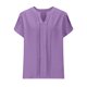 thumbnail image 4 of Tops de Encaje de Manga Corta para las Mujeres Blusa de Suéter de Cuello Redondo Sólido, Top de Fiesta Casual con Forro Interior, 4 of 8