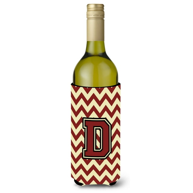 Letra D Chevron Granate Y Oro Botella De Vino Bebida Aislador Hugger Cj1061-Dliterk