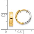 thumbnail image 2 of Boucles d'Oreilles Créoles Articulées Bicolores en Or Jaune et Blanc 14k Longueur 10mm, 2 of 2
