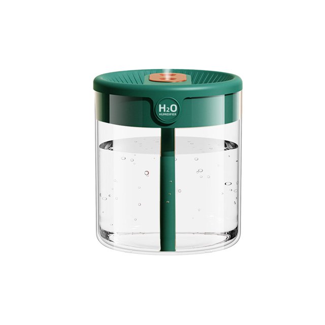 Bewildely Humidificador de aire de relleno con boquilla doble de 2L, modos de fragancia, pantalla de humedad LCD nocturna, difusor de Aroma para Humidificadores Verde Sin pantalla digital