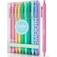 thumbnail image 1 of shiyou-Retractable Gel Pens Pastel Tones, Satin Barrel, Fine Point 18 Bright Color Pens for Bullet Style Journals, Notebooks, Planners, Calendars, & Drawing, Gel Pens for Home, Office & School, 1 of 4
