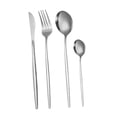 thumbnail image 2 of Juego de 4 cubiertos de cocina de acero inoxidable multifuncionales, cuchillos, tenedores y cucharas para fiestas de cumpleaños y festivales. Plata, 2 of 9