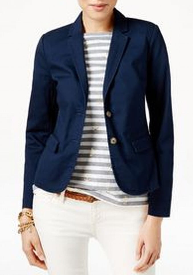 Tommy Hilfiger - Tommy Hilfiger NEW Navy Blue Womens 6 Notch-Collar Two ...