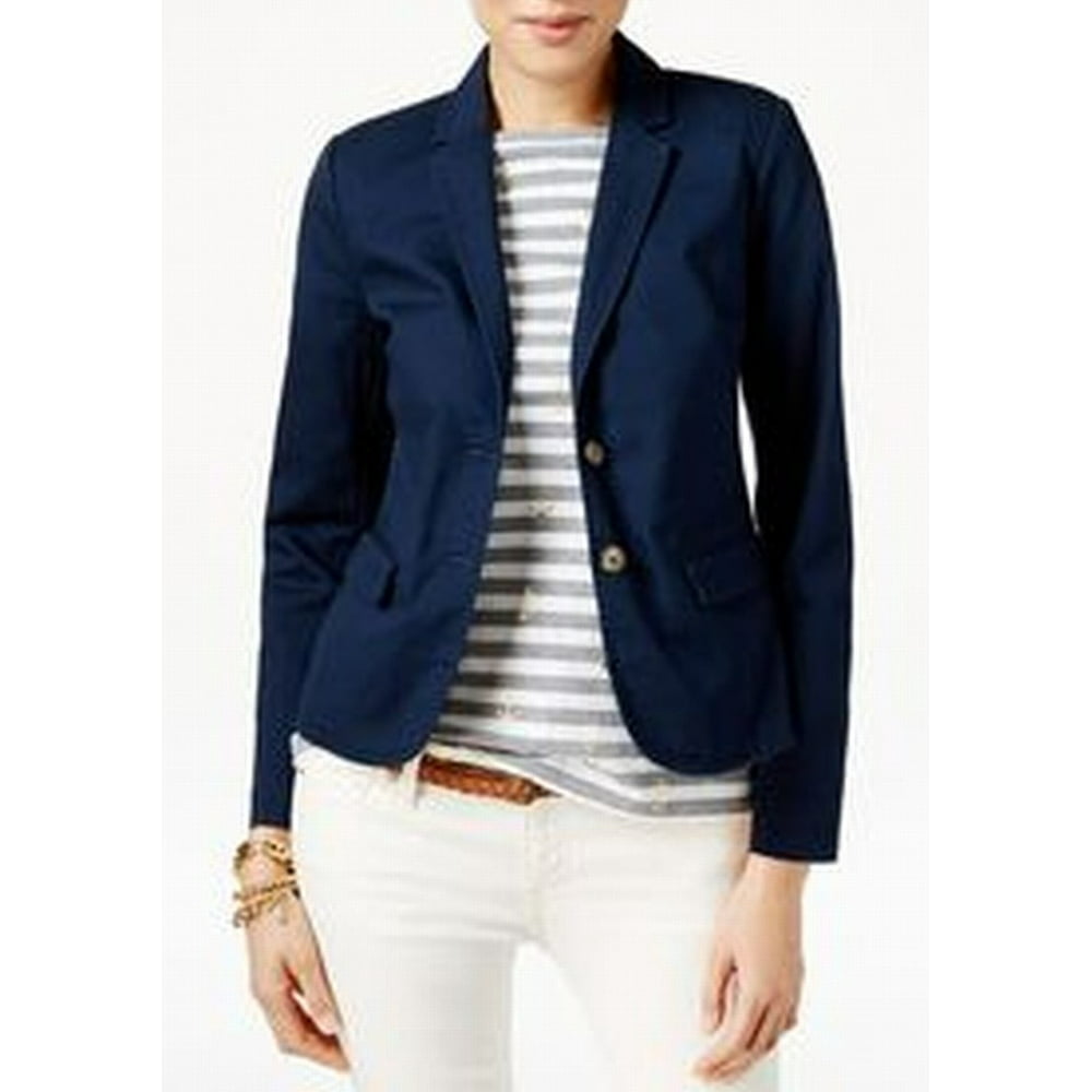 Tommy Hilfiger - Tommy Hilfiger NEW Navy Blue Womens 6 Notch-Collar Two ...