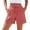 Red, variant on Women's Checkered Shorts Casual Loose Elastic Waist Shorts with Side Pockets Drawstring Sporty Comfy Lounge Pants, Red M