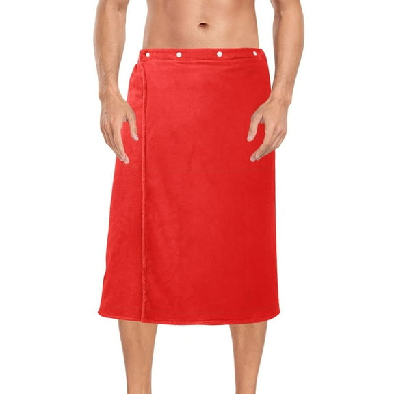 Mens Shower Wrap Adjustable Bath Wrap Towel Body Towels for Gym Shower Sauna Spa Red 60x28
