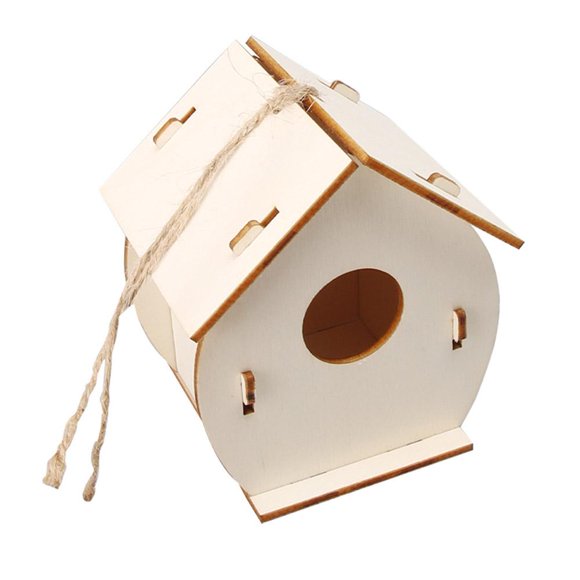 SharkTRUE Sangkar Burung Gantung Luaran, Bahan Kayu, Rumah Burung DIY, Kotak Sarang Gantung, Sesuai untuk Tingkap, Burung dan Burung Pipit, F0P7, 1 Keping