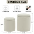 thumbnail image 2 of Korser Round Ottoman with Storage Set of 2,Corduroy for Living Room,Bedroom,Beige, 2 of 7