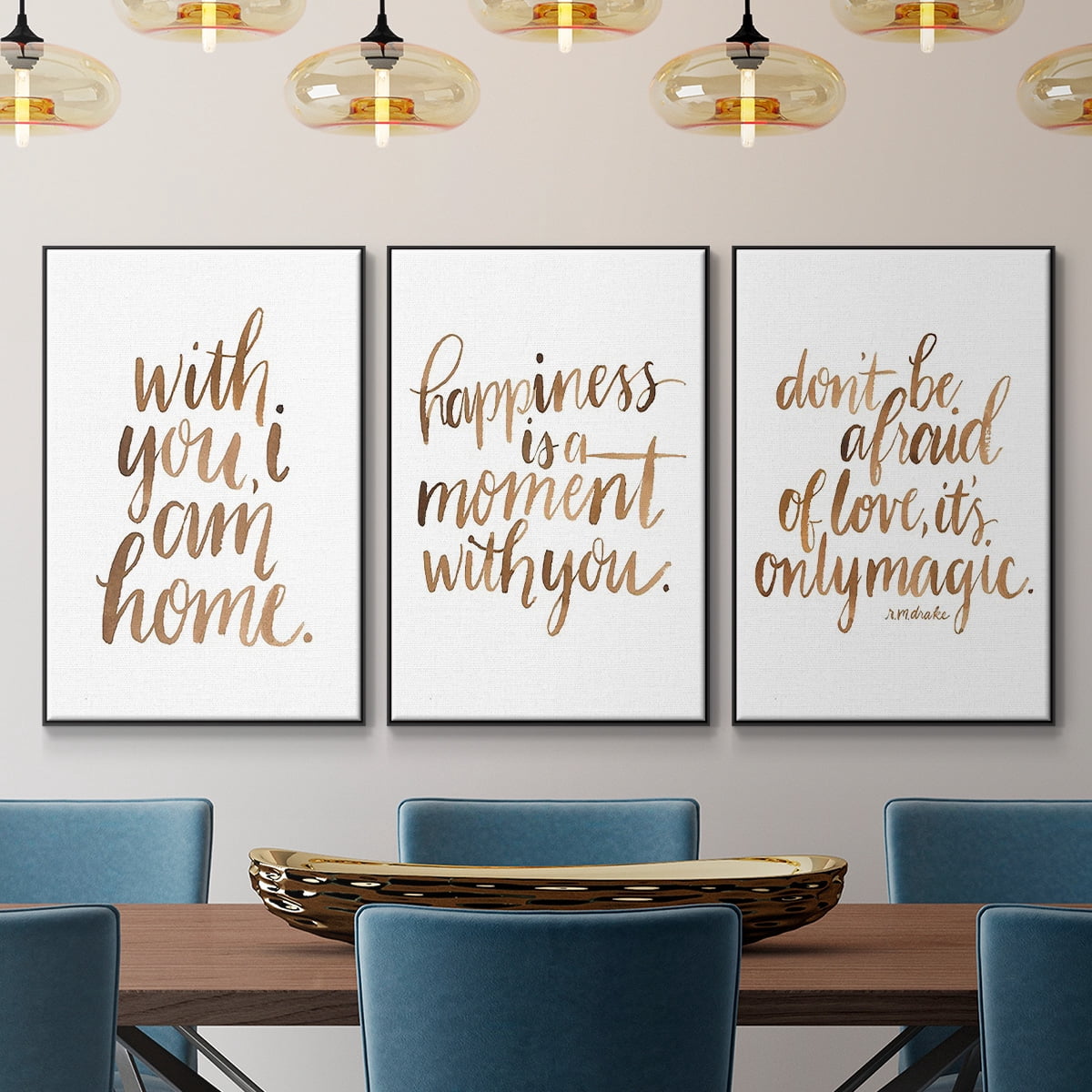 Loving You I - Framed Premium Gallery Wrapped Canvas L Frame 3 Piece Set - Ready to Hang