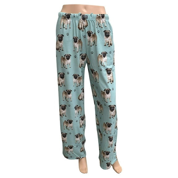 E & S Imports Women's #01 Pug Dog Lounge Pants - Pajama Pants Pajama Bottoms - Medium