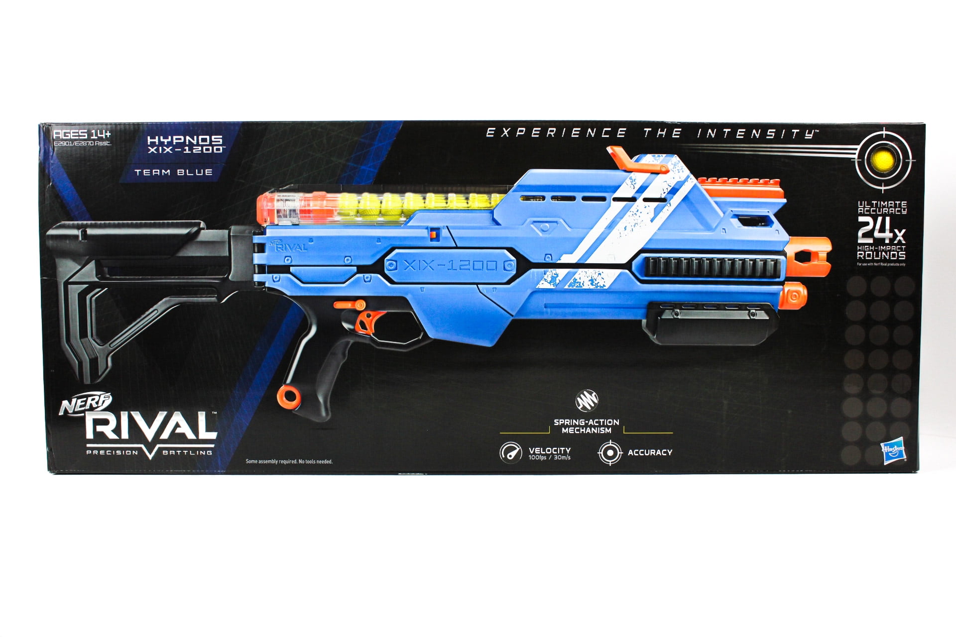 Nerf Rival Hypnos XIX-1200 Blaster Red Blue Ages 14 Toy Play Gun Fight Fire Fun 