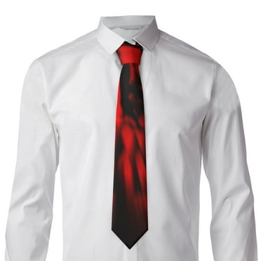 Goofa The Red Head Skull Pattern Men's Necktie Classic Silk Tie Woven Jacquard Neck Ties Necktie for Business and Wedding Formal Neckties