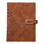 Composition Notebook, Refillable A5 Binder Notebook, Pu Leather Planner No Bleed Paper, Metal Buckle Design for Business Organizing, Cxui Binder Notebook