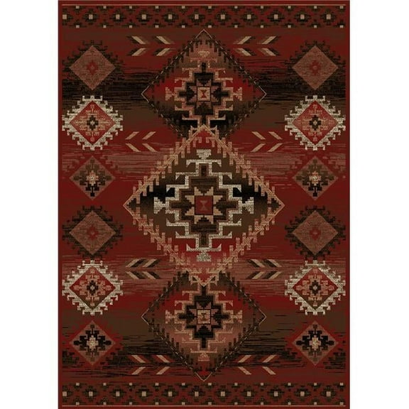 Mayberry Rug AD9450 5X8 5 ft. 3 in. x 7 ft. 3 in. American Destination Phoenix Area Rug, Red
