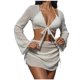 thumbnail image 2 of Traje de baño para mujer, traje de baño de talle alto dividido de color sólido, traje de baño de bikini conservador y de moda, trajes de baño para mujer, 2 of 7