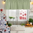 thumbnail image 6 of Vintage Sage Green Valances for Windows, Decorative Rod Pocket Window Valance Curtains, Farmhouse Retro Beige Solid Color Short Curtain Drapes for Kitchen/Living Room, 2 Panels, 60" W x 18" L, 6 of 8