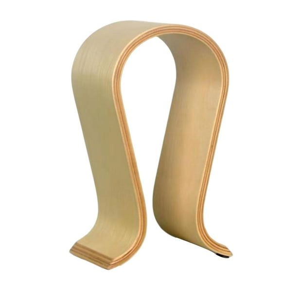 Soporte de exhibición para auriculares, organizador de escritorio con base antideslizante, barra de soporte de madera.