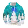 thumbnail image 1 of Sudadera con capucha para hombre, informal, con cordón, estampado navideño, deportiva, blusa de poliéster, 1 of 4