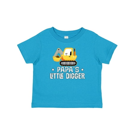 

Inktastic Papa Little Digger Construction Truck Gift Baby Boy T-Shirt