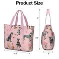 thumbnail image 3 of Tote Bag for Women - Schnauzer Dogs and Flowers Shoulder Bag - Large Utility Work Duffle Bag with Zipper Handbag for Travel, Work, Sprots, 3 of 5