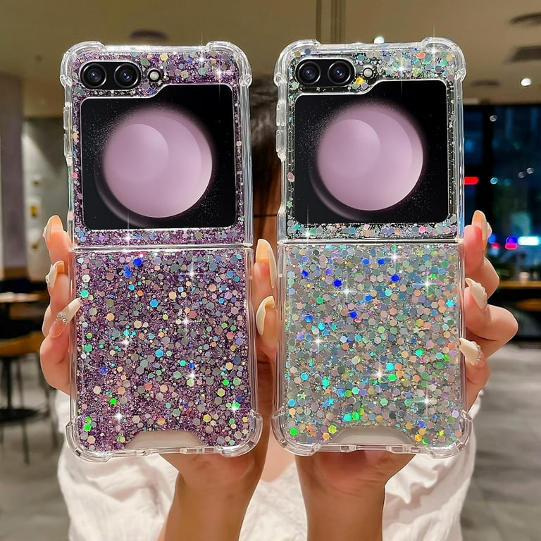 for Samsung Galaxy Z Flip Case Bling Glitter for Girls Women