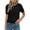Black, variant on Women Summer Cable Knit Crochet Cardigan Sweaters Casual Button Short Sleeve Sweater Cute Beach Hollow Out Knit Top