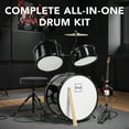 thumbnail image 4 of Best Choice Products Kids Beginner 3-Piece Drum, Musical Instrument Set w/ Sticks, Cushioned Stool, Drum Pedal - Black, 4 of 8