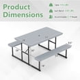 thumbnail image 3 of Costway Picnic Table Bench Set for 2-4 People Outdoor Rectangular Camping Dining Table Gray, 3 of 10