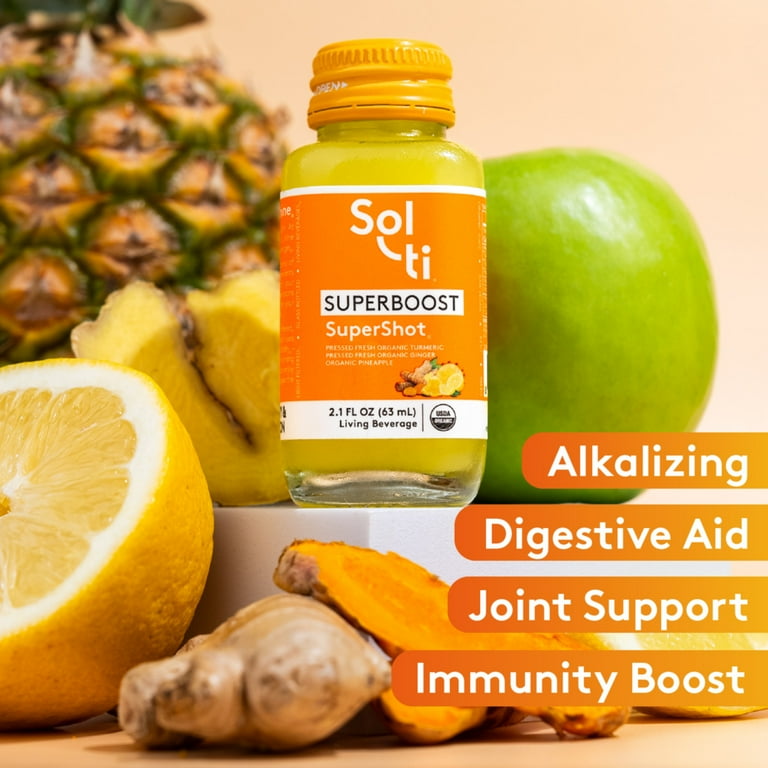 SOL TI SuperBoost SuperShot 2.1 fl oz Organic Pineapple Turmeric