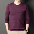 thumbnail image 3 of Sudadera holgada formal de cuello redondo, camiseta de negocios para hombres, poliéster, ropa de lujo 2024, suéteres casuales normales nuevos Xxl para hombre, 3 of 5