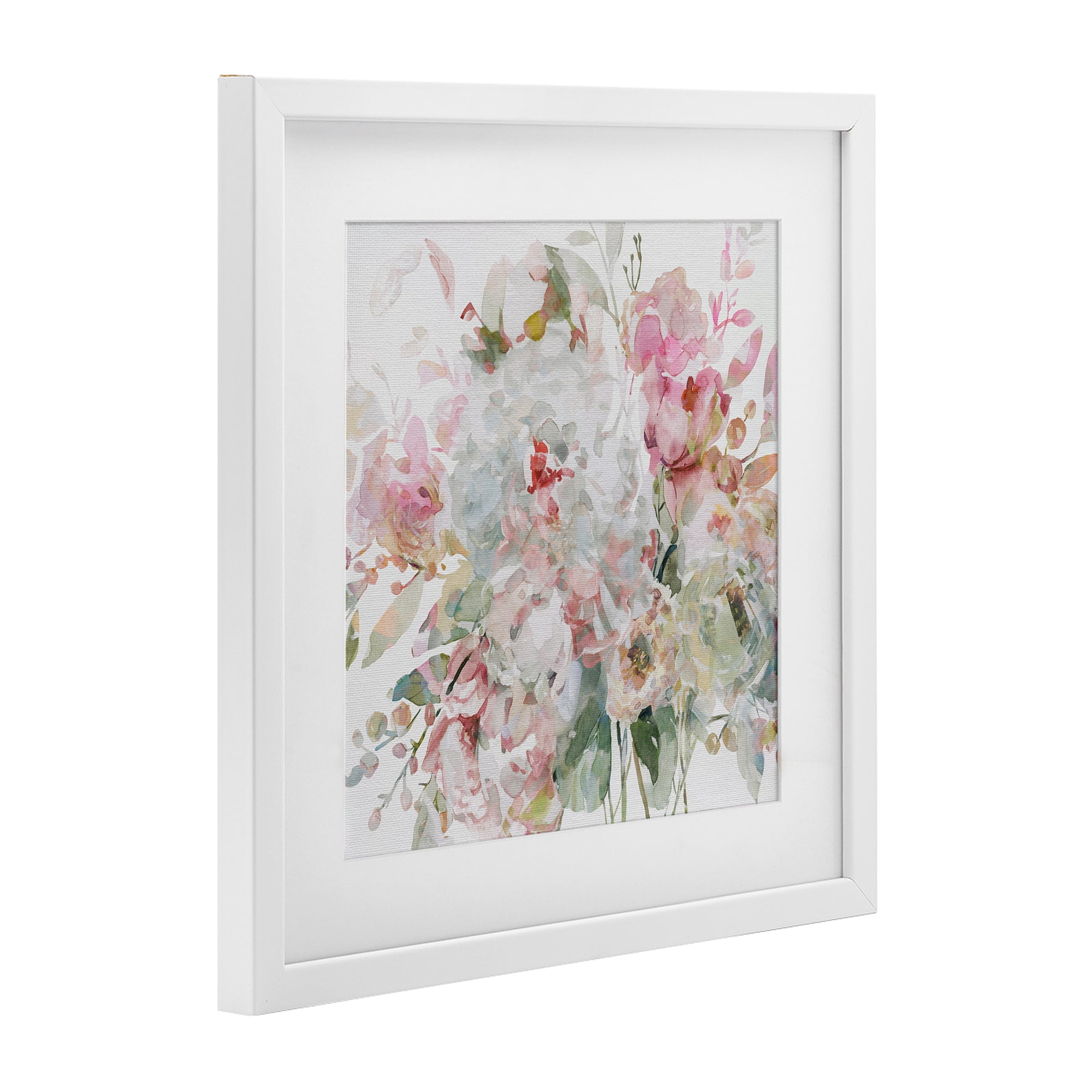 Stupell Industries Romantic Pastel Blossoms White Framed Print Under Glass, design by Carol Robinson
