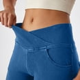 thumbnail image 6 of hoksml Women's High Waisted Skinny Jeans Cross Waist Stretch Denim Leggings Tummy Control Casual Yoga Pants with Pockets, 6 of 7