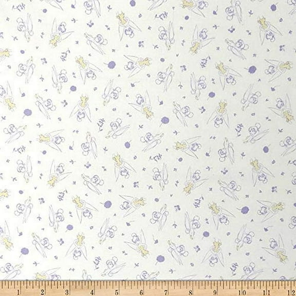 Camelot Fabrics Disney Tinker Bell Disney Tinker Bell Tossed in White 100% Cotton Fabric sold by the yard