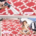 thumbnail image 4 of SAFAVIEH Courtyard Amanda Geometric Indoor/Outdoor Area Rug, 5'3" x 7'7", Red/Bone, 4 of 15