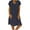 Dark Blue, variant on Women's Cotton and Linen Summer Short Sleeve Comfy Travel Beach Dress Wear Trendy Spring Vacation Clothes with V-Neck Design and Pocket,Dark Blue 2XL