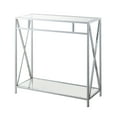 thumbnail image 3 of Convenience Concepts Oxford Chrome Glass Hall Table with Shelf in Glass & Chrome Frame, 3 of 4