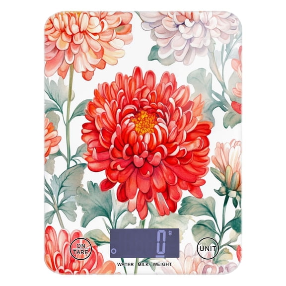 Food Scale Small Food Scale Kitchen Scale Kitchen Electronic Scale Multifunctional Digital Kitchen Scale Baking and Cooking Scale Chrysanthemums Red