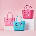 thumbnail image 5 of MINISO Barbie Beach Tote Bag, Cute Washable Beach Bag, Stylish Open Tote for Women & Grils, Pink, 5 of 5